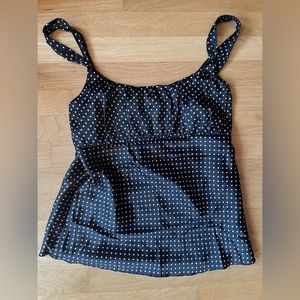 Black with white polka dot camisole top